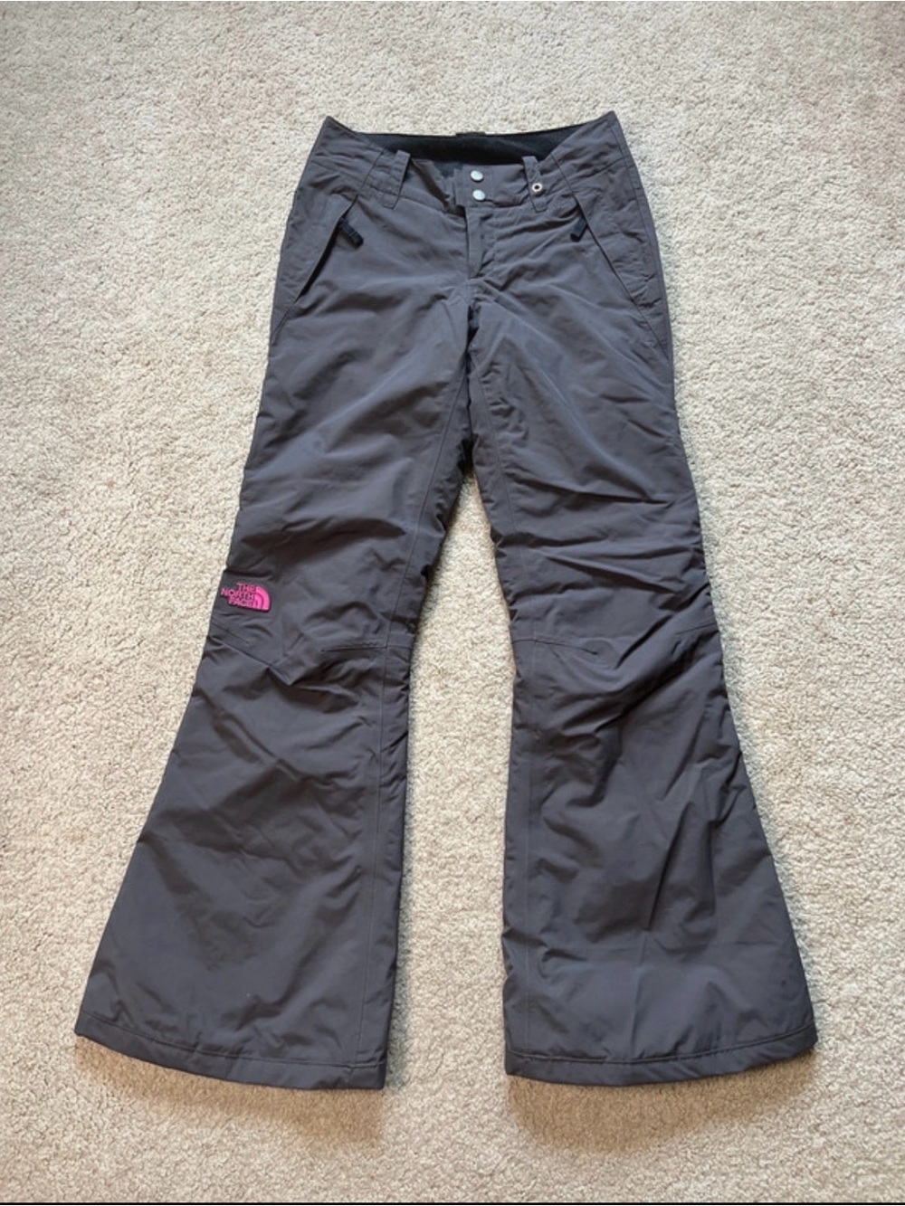 The North Face woman gray Snow Pants with Pink Logo Accent size XS
